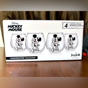 Joy Jolt X Disney MICKEY MOUSE CONSTRUCTIVE Stemless Glasses Set Of 4